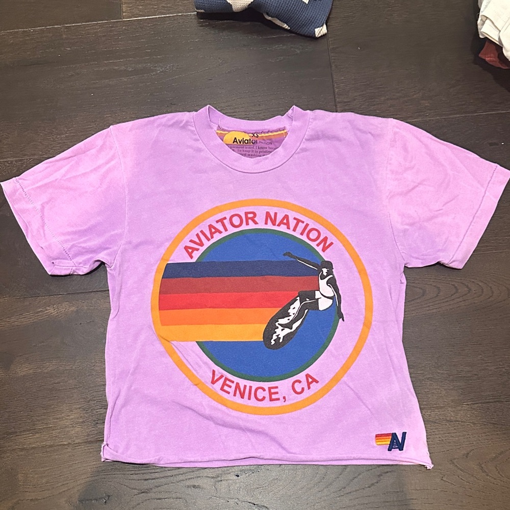 Aviator Nation Woman’s XS Lavender Logo Tee - Aviator Nation Venice, CA